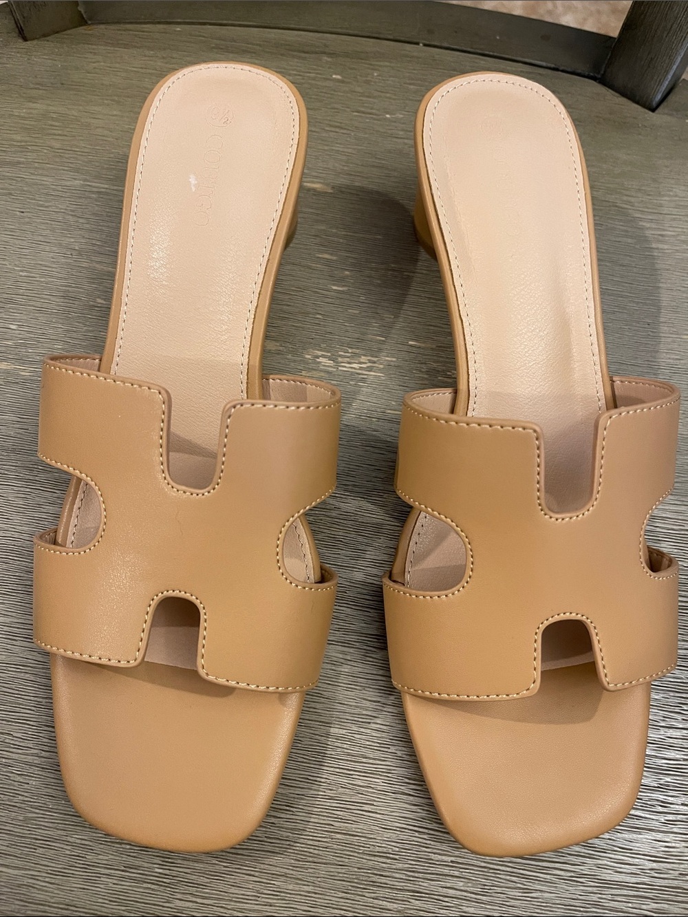 Tan heels Sandals 9.5